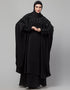 Arabic Beautiful Black Color embroidery Work Abaya Front View