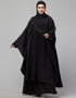 Arabic Beautiful Black Color embroidery Work Abaya Front View