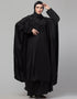 Arabic Beautiful Black Color embroidery Work Abaya Back View