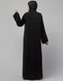 Islamic Beautiful Black Color embroidery Work Abaya Back View