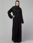 Islamic Beautiful Black Color embroidery Work Abaya Side View