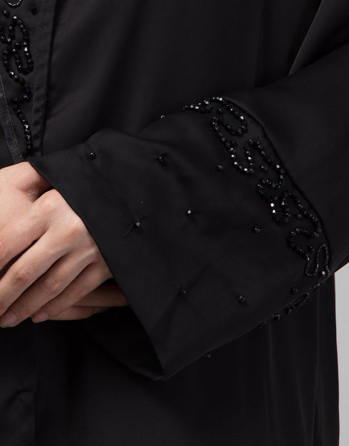 Islamic Beautiful Black Color embroidery Work Abaya Lifestyle Images