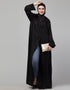 Islamic Beautiful Black Color embroidery Work Abaya Front View