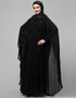 Modest Beautiful Black Color embroidery Work Abaya Close-up View