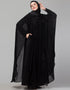 Modest Beautiful Black Color embroidery Work Abaya Side View