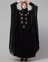 Muslim Beautiful Black Color Mirrow Work Abaya Back View