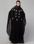 Muslim Beautiful Black Color Mirrow Work Abaya Front View