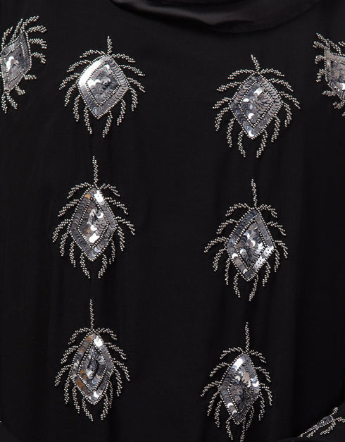Muslim Beautiful Black Color Mirrow Work Abaya Variation Views