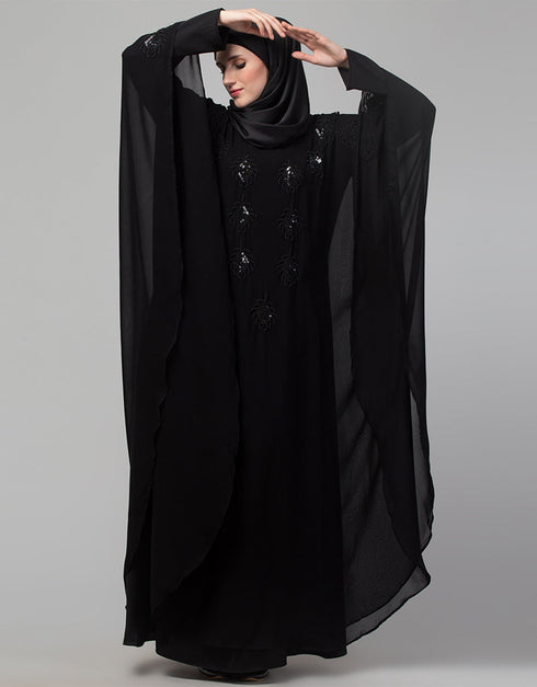 Modern Beautiful Black Color embroidery Abaya Additional Angles