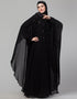 Modern Beautiful Black Color embroidery Abaya Side View