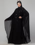 Modern Beautiful Black Color embroidery Abaya Front View