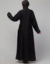 Chic Black Shine Nida Embroidery Abaya Side View