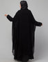 Dubai Black Shine Nida Black Embroidery Abaya Front View