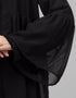 Modest Black Shine Nida Front Open Abaya Lifestyle Images