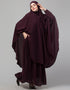Trendy 3 pcs set of Abaya Khimer and Nose piece Front View