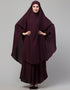Trendy 3 pcs set of Abaya Khimer and Nose piece Close-up View