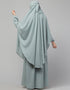 Modern 3 pcs set of Abaya Khimer and Nose piece In Green Side View