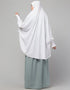 White Viscose Knits Head Covers Hijab Side View