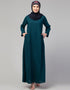 Muslimah Flared casual abaya for everyday wear In the Shade of Teal