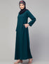 Muslimah Flared casual abaya for everyday wear In the Shade of Teal