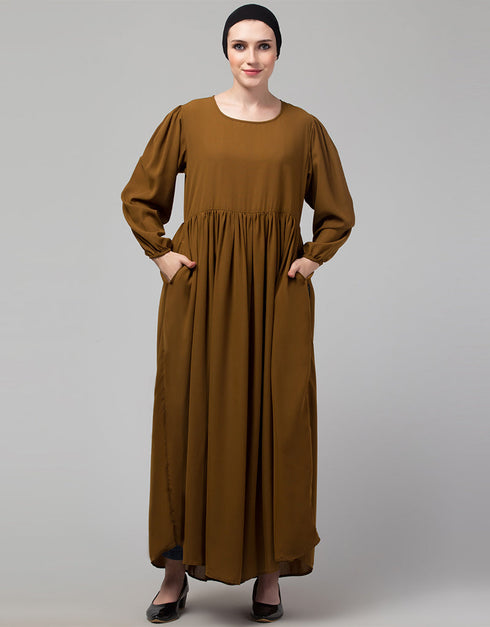 Dubai 3 pcs set of Abaya Khimer and Nose piece Front View