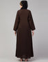 Modern Flare daily wear basic Casual Abaya In the Shade of Chocolate brown