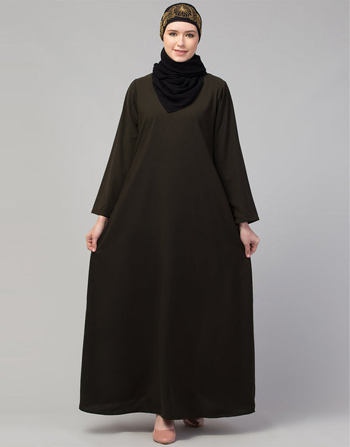 Dubai Flared casual abaya for its versatile design In the Shade of Olive