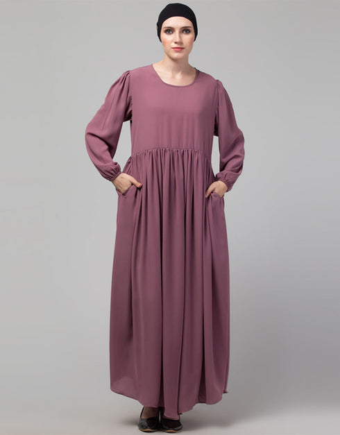 Modest 3 pcs set of Abaya in Khimer and Nose piece Close-up View