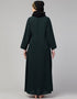 Muslim Basic abaya with a flared hem for a relaxed and stylish look In Color bottle green