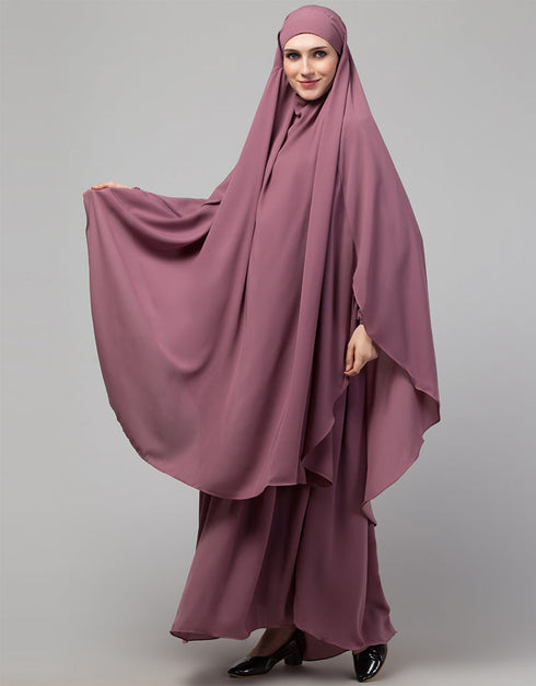 Modest 3 pcs set of Abaya in Khimer and Nose piece Additional Angles
