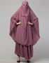 Modest 3 pcs set of Abaya in Khimer and Nose piece Front View