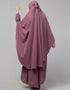 Modest 3 pcs set of Abaya in Khimer and Nose piece Side View
