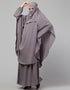 Islamic 3 pcs set of Abaya Khimer and Nose piece In Dusty Purple Side View