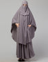 Islamic 3 pcs set of Abaya Khimer and Nose piece In Dusty Purple Additional Angles