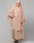 Arabic Skin Color 3 pcs set of Abaya Khimer and Nose piece Front View