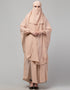 Arabic Skin Color 3 pcs set of Abaya Khimer and Nose piece Front View