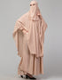 Arabic Skin Color 3 pcs set of Abaya Khimer and Nose piece Back View
