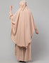 Arabic Skin Color 3 pcs set of Abaya Khimer and Nose piece Side View