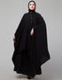 Islamic Two piece Black Color Butterfly Kaftan Front View