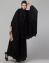 Islamic Two piece Black Color Butterfly Kaftan Front View