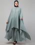 Arabic Two piece Butterfly Kaftan In Saga Green Color Additional Angles