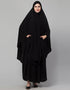 Trendy 3 pcs set of Abaya Khimer and Nose piece In Black Variation Views