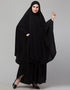 Trendy 3 pcs set of Abaya Khimer and Nose piece In Black Additional Angles