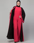 Women Black Matt Nida With Red Boder Abaya Lifestyle Images