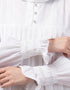Trendy White Pleats at chest Smoking Sleeve Casual Abaya Additional Angles
