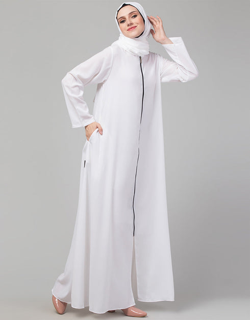 Chic Front open with Zip Daily wear Basic Back View