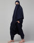 Muslim SMOKING AT SLEEVE JERSEY KHIMER WITH HAREM PANT IN NAVY Side View
