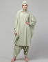Women Two piece set of Kaftan With Hood and Haram pant Front View
