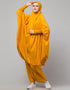 Islamic SMOKING AT SLEEVE JERSEY KHIMER WITH HAREM PANT IN MUSTURD Side View