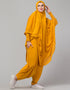Islamic SMOKING AT SLEEVE JERSEY KHIMER WITH HAREM PANT IN MUSTURD Back View